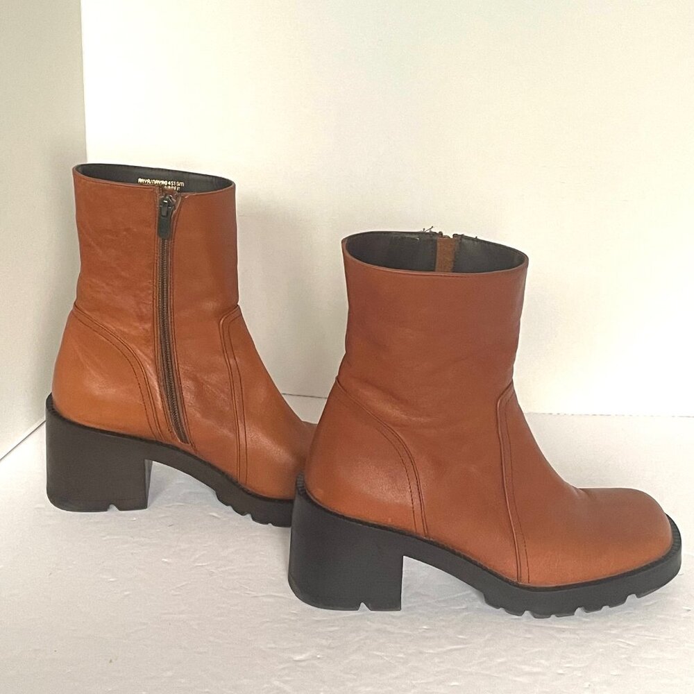 Steve Madden Naya Cognac Leather Ankle Boots Womens 39 Brown (8.5 - 9 US) - Picture 9 of 12